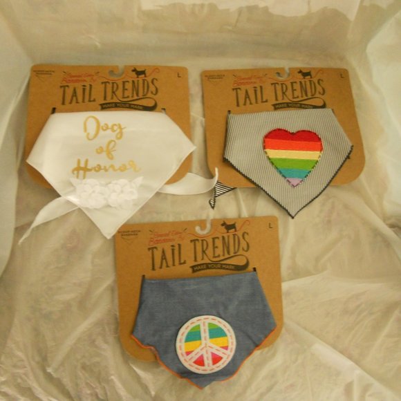 Tail Trends Other - HPx2🎉 3pc Wedding Pride Dog Bandanas Tail Trends Lg nwt
